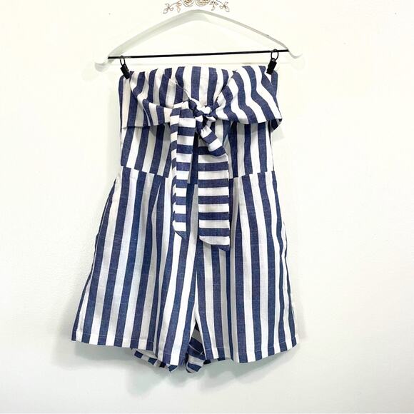 NWT - Princess Polly Strapless Striped Romper - Picture 2 of 6